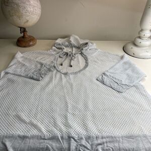 CATO L White Unisex Oversized Mesh Beach coverup Hoodie